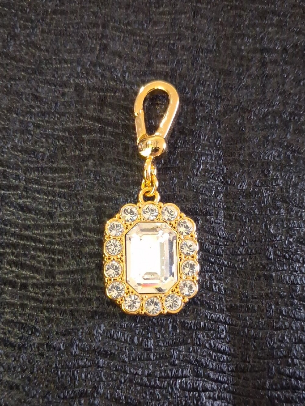 My Flat In Lonndon Gold Crystal Charm Pendant - Clear Rhinestones